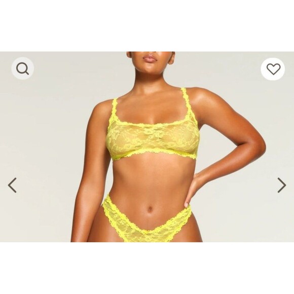 Skims Stretch Lace Scoop Bralette green highlight NWT XXS - Picture 2 of 3